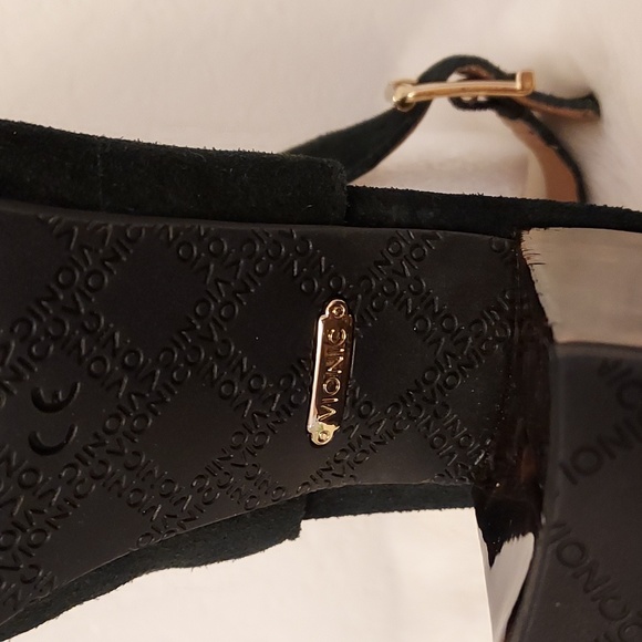 Womens Vionic Perk Lacey Ankle Strap Black Bootie Tortoise Heel - Picture 6 of 10